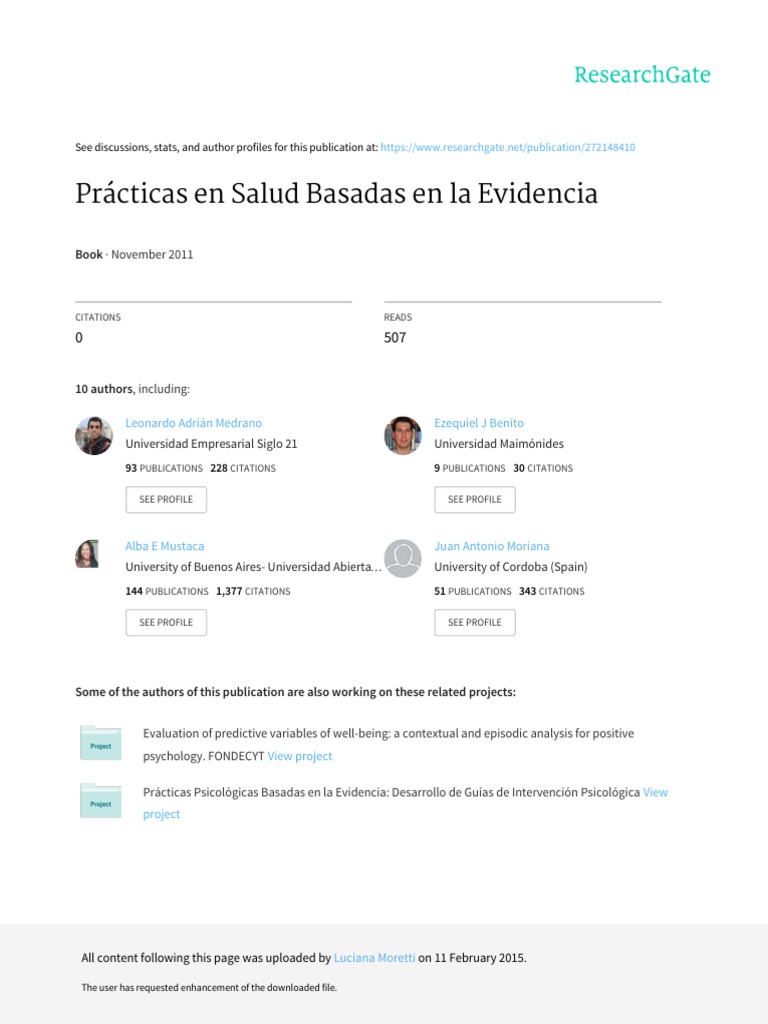 Practicas en Salud Basadas en La Evidencia | PDF | Evidencia basada en ...