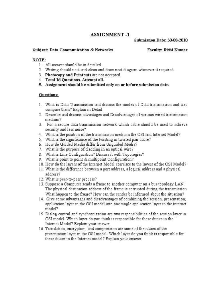 Networking Assignment Guide | PDF | Art