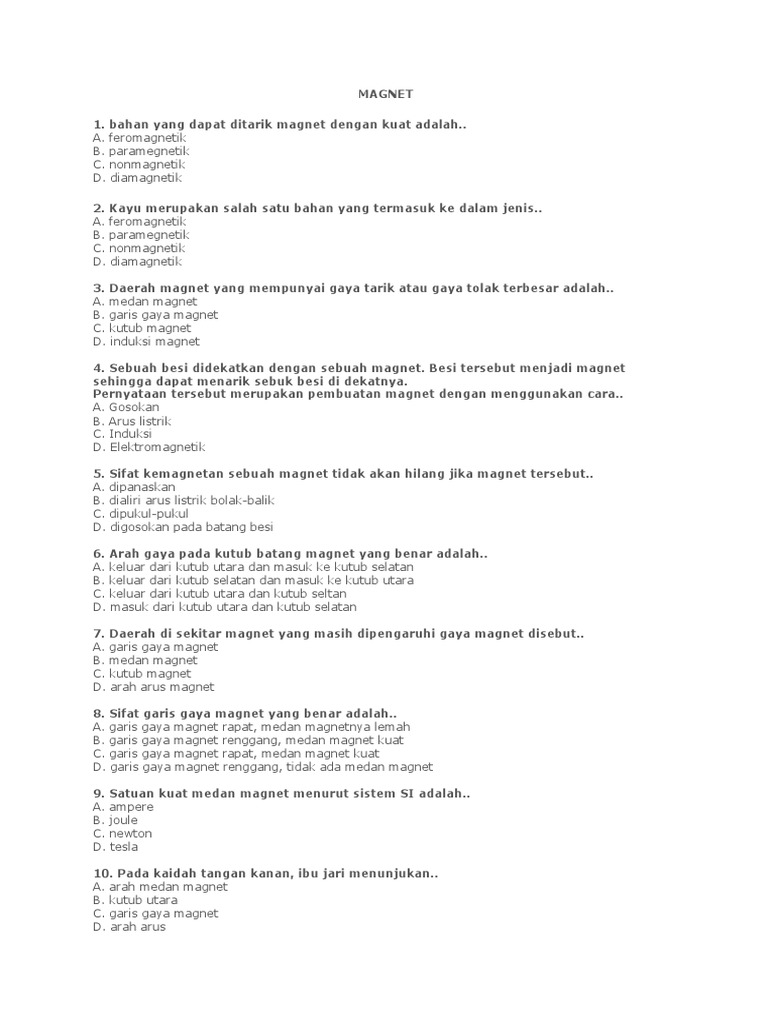 Daerah Di Sekitar Magnet Yang Masih Dipengaruhi Oleh Gaya Tarik Magnet