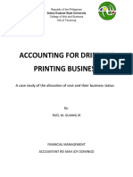 Accounting For Drift-Ink Printing Business: A Case Study of The Allocation of Cost and Their Business Status