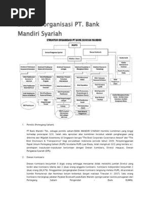 Struktur Organisasi Bank Mandiri