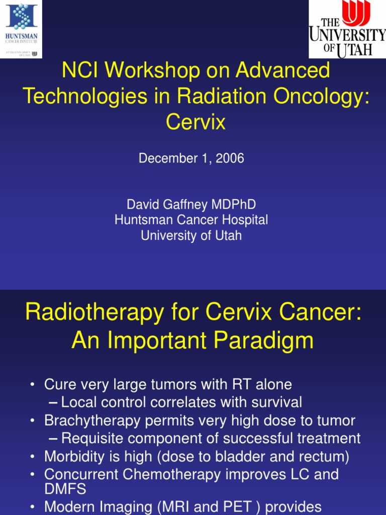 NCI Workshop On Advanced Technologies in Radiation Oncology: Cervix ...