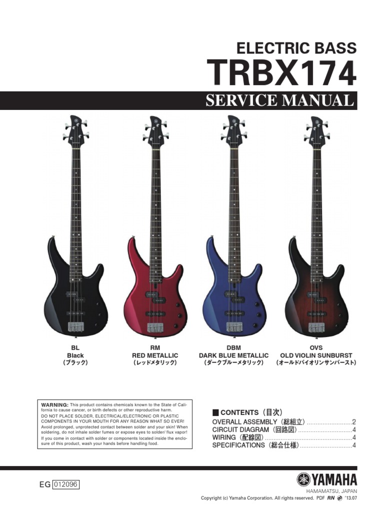 Yamaha Trbx174 | PDF | Chordophones | Celtic Musical Instruments