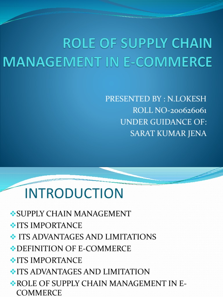 Role of SCM in E-Commerce Success | PDF | E Commerce | Supply Chain