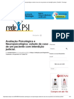 Avaliação Psicológica e Neuropsicológica - Estudo de Caso de Um Paciente Com Interdição Judicial