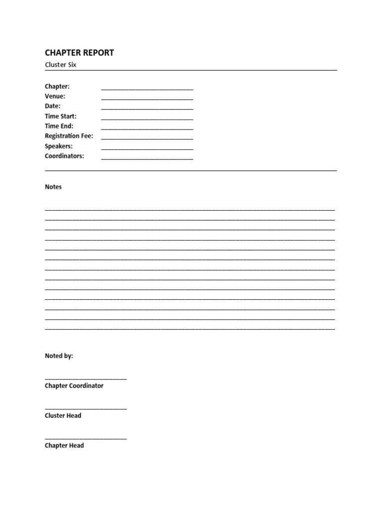 Chapter Report Template | PDF