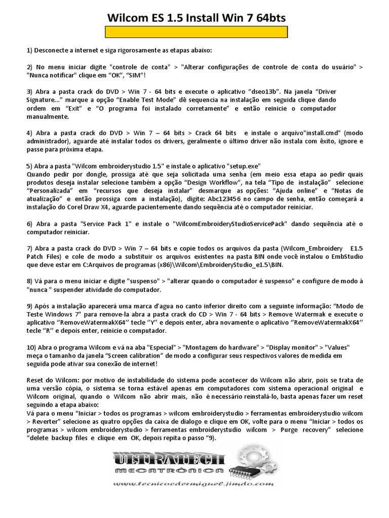 Instalação do Wilcom ES 1.5 no Win 7 | PDF | Janela (informática ...