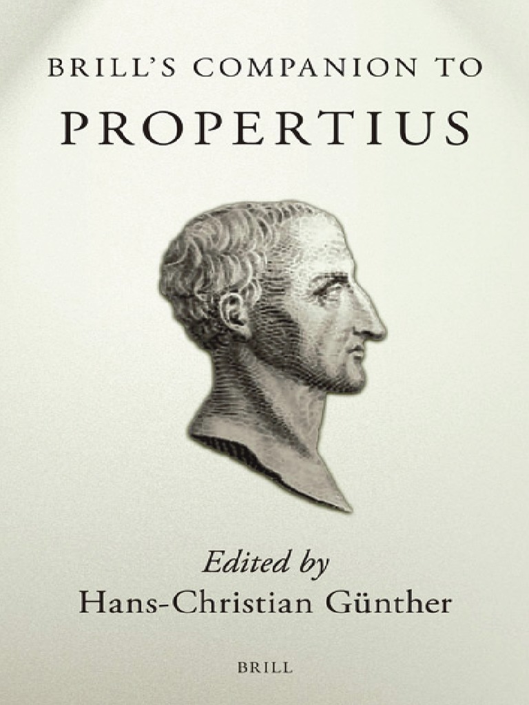 (Hans-Christian Gunther) Brills Companion To Propertius PDF Exegesis Poetry