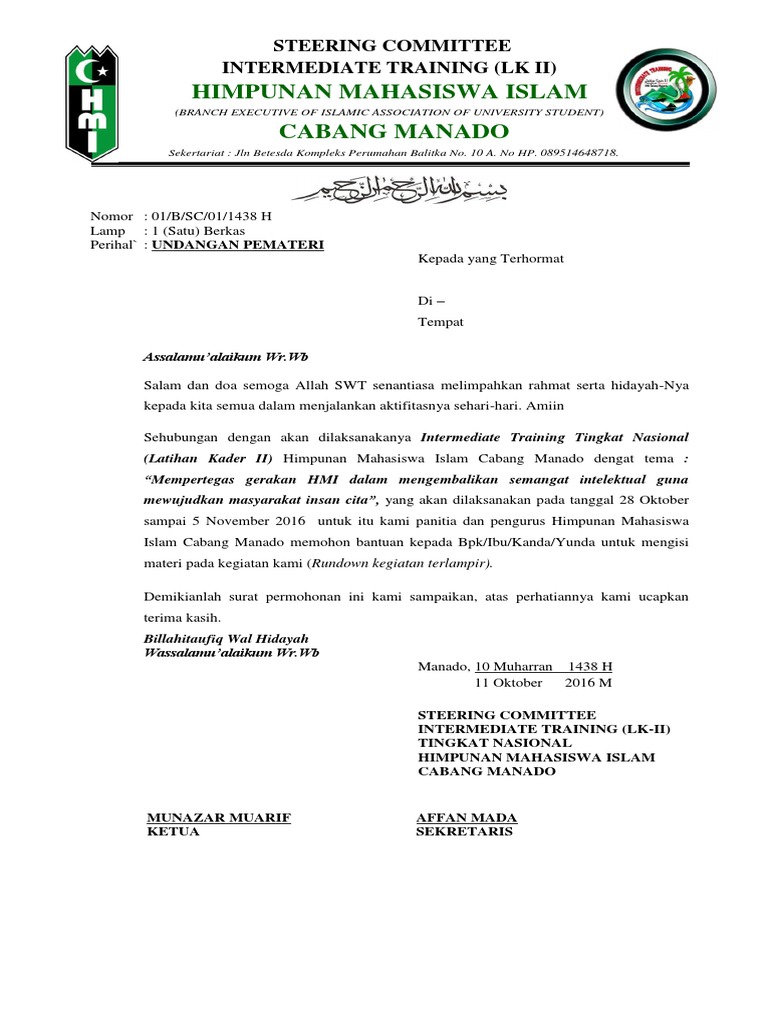Surat Permohonan Pemateri Hmi