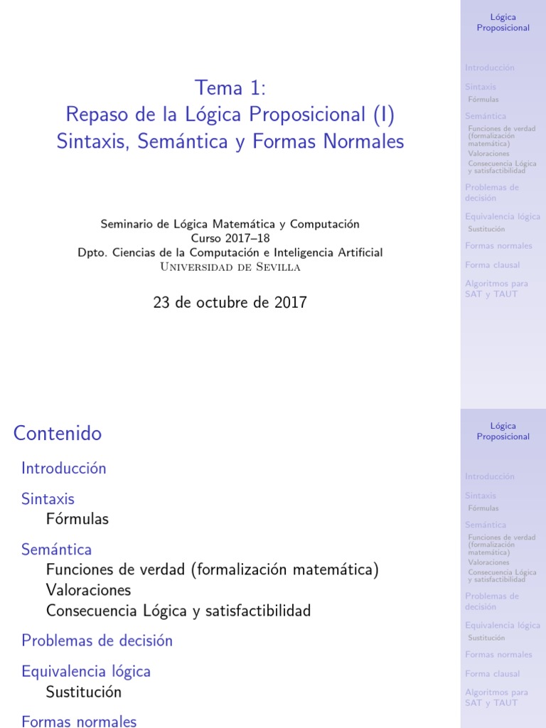 Sintaxis De La Logica Proposicional Proposicion Algoritmos