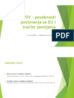 PDV - Posebnosti Poslovanja Sa EU I Trečim Zemljama