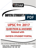 UPSC Mains 2017 Q& A