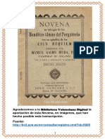 Novena en Sufragio de Las Benditas Almas Del Purgatorio - Pbro. Manuel Galbis Belda - 1904