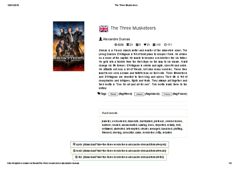 The Three Musketeers PDF The Three Musketeers Novels