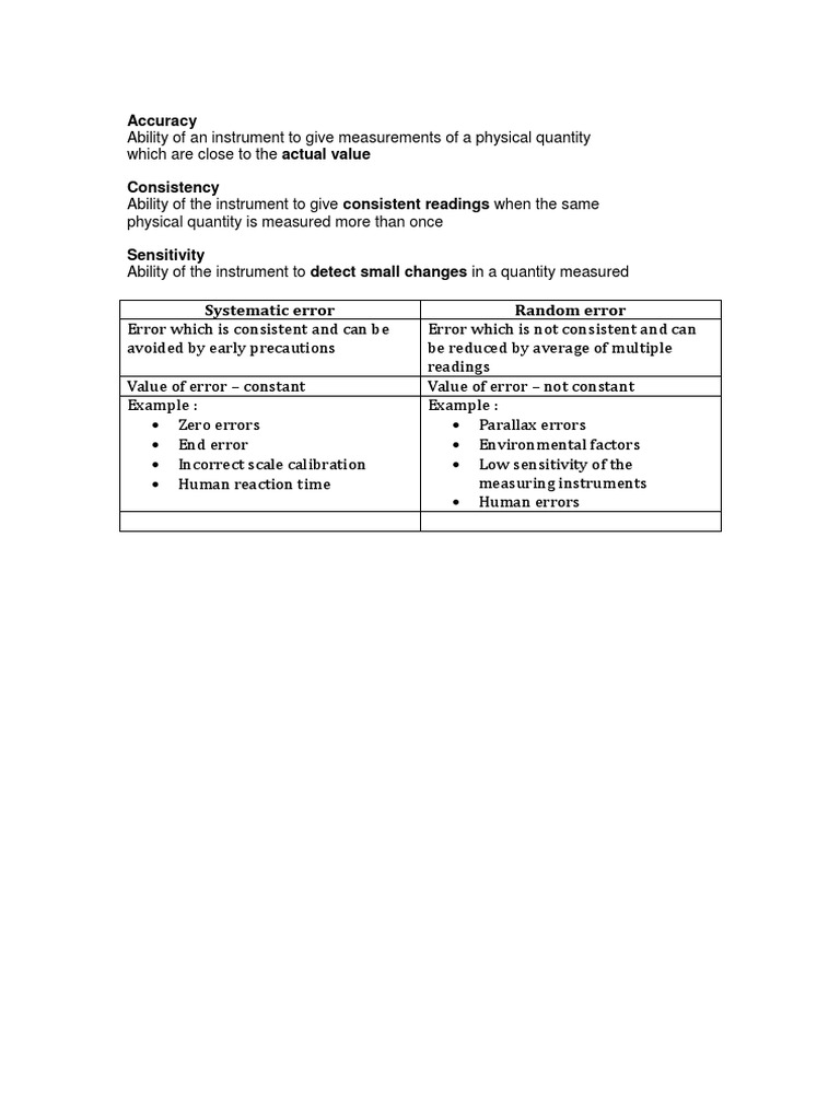Systematic vs. Random Errors in Accuracy | PDF