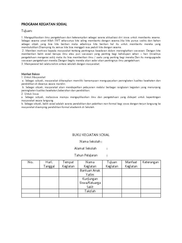 Dokumen Serupa Dengan Buku Kegiatan Sosial