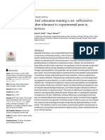 Brief Relaxation Training Is Not Sufficient To Alter Tolerance To Experimental Pain in Novices