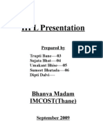HPL Presentation: Bhanva Madam IMCOST (Thane)