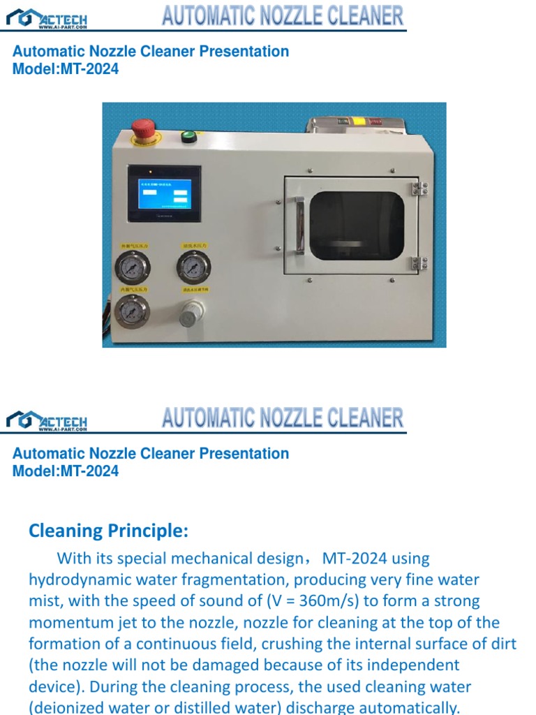 Auto Nozzle Cleaner mt2024 PDF Nozzle Ultrasound