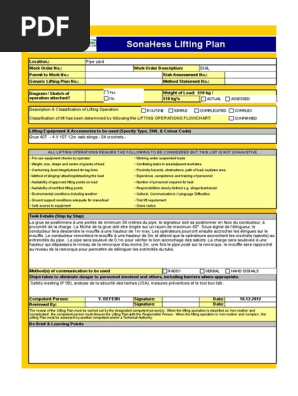 Lifting Plan Example Pdf Mass Mechanical Engineering