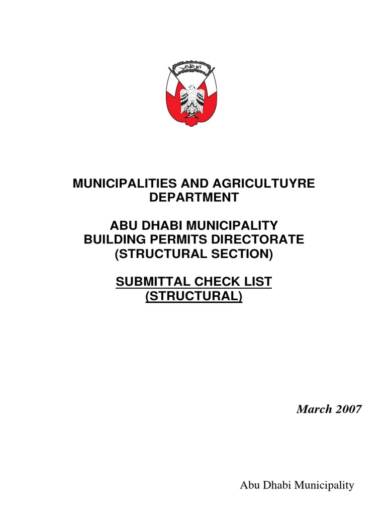 Abu Dhabi Municipality Design Check List | PDF | Deep Foundation | Beam ...