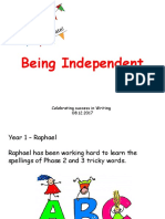 Being Independent: Celebrating Success in Writing 08.12.2017