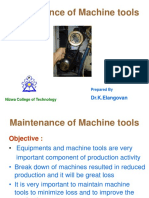 Maintenance of Machine Tools: Dr.K.Elangovan