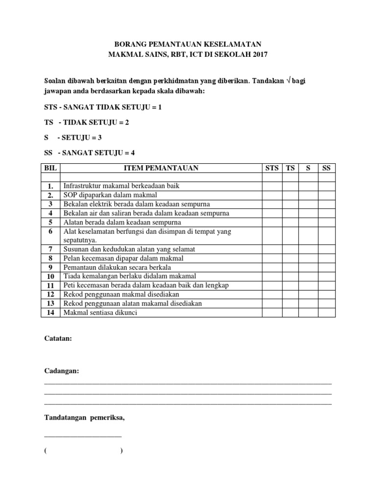 Borang Pemantauan Keselamatan  PDF