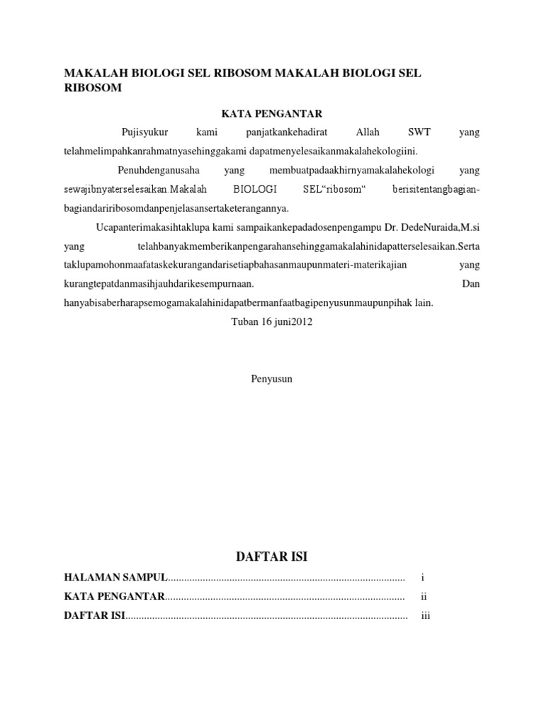 Contoh Makalah Biologi