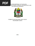 Curriculum for Basic Education STD I & II