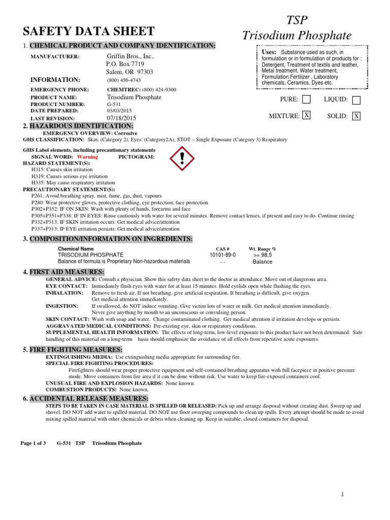 TSP PDF Toxicity Dangerous Goods