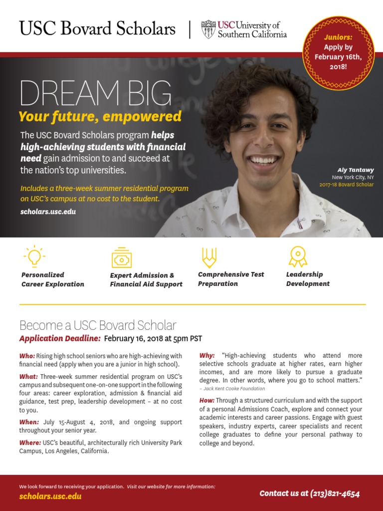 Usc Bovard Scholars Handout Pdf University Of Southern California