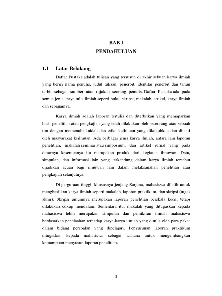 Makalah Bahasa Indonesia Daftar Pustaka Dan Karya Ilmiah