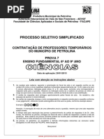prova prof ciências