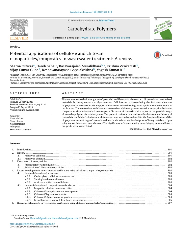 1-Potential Applications of Cellulose and Chitosan | PDF ...