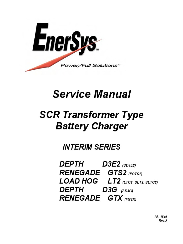 Manual de Cargador Loadhog Enersys SCR PDF | PDF | Battery Charger ...