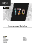 ANSYS, Inc. Known Issues and Limitations