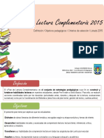 Plan de Lectura Complementaria 2015