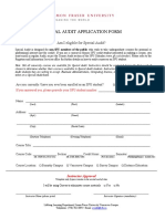 SFU Special Audit Form