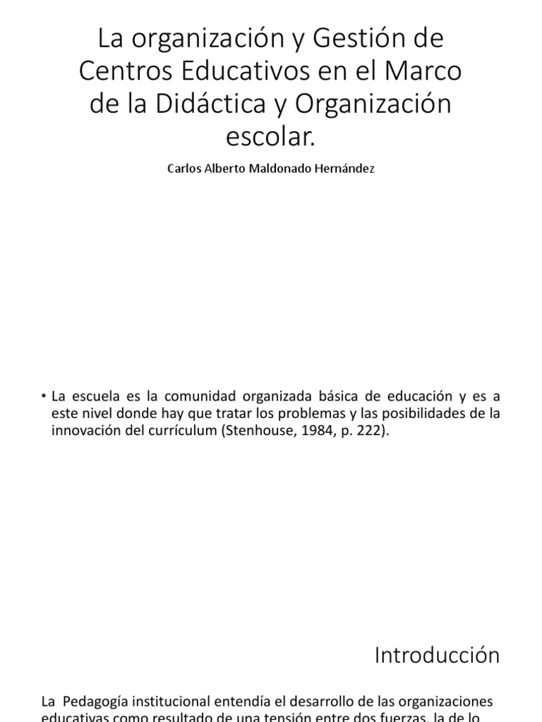 Organización y Gestión Escolar Actual | PDF | Plan de estudios | Science