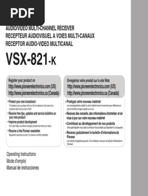 Pioneer vsx 821 k manual pdf