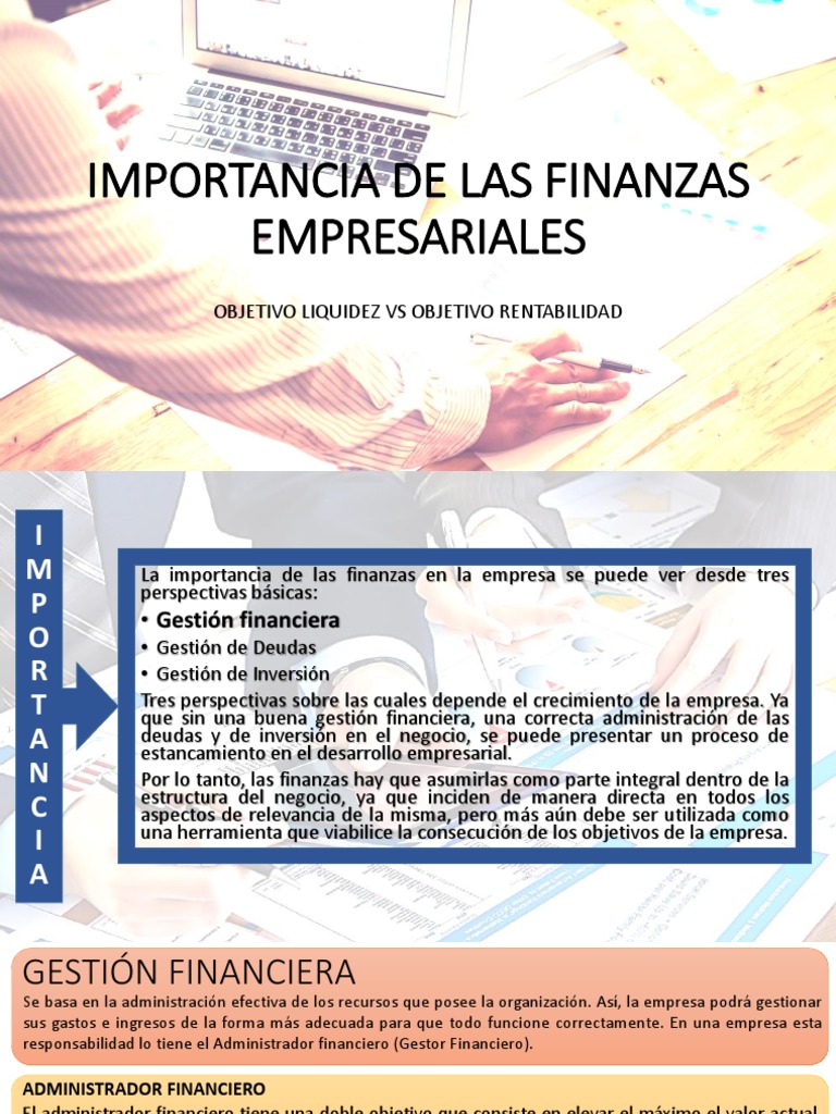 Importancia de Las Finanzas Empresariales | PDF | Liquidez de mercado ...