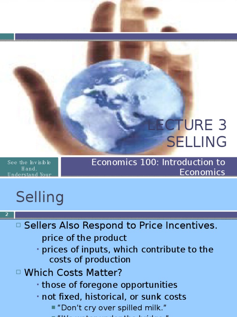 Selling: Economics 100: Introduction To Economics | PDF | Supply ...