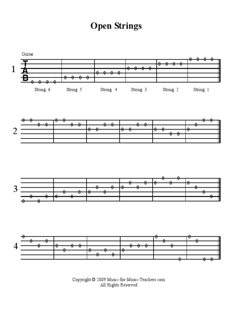 Open strings guitar tab pdf