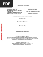 ANSWER TESTIMONY OF CHARLES S. GRIFFEY On Behalf of The Coalition of Ratepayers