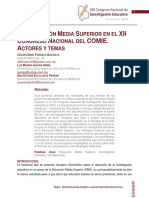 La Educacion Media Superior en El Xii Congreso Nacional Del Comie. Actores y Temas