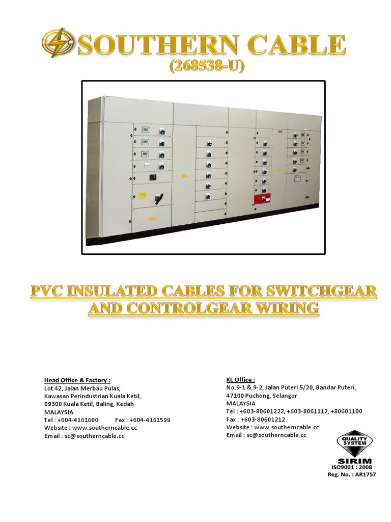 03 - SwitchGear Cable | PDF | Insulator (Electricity) | Electrical ...