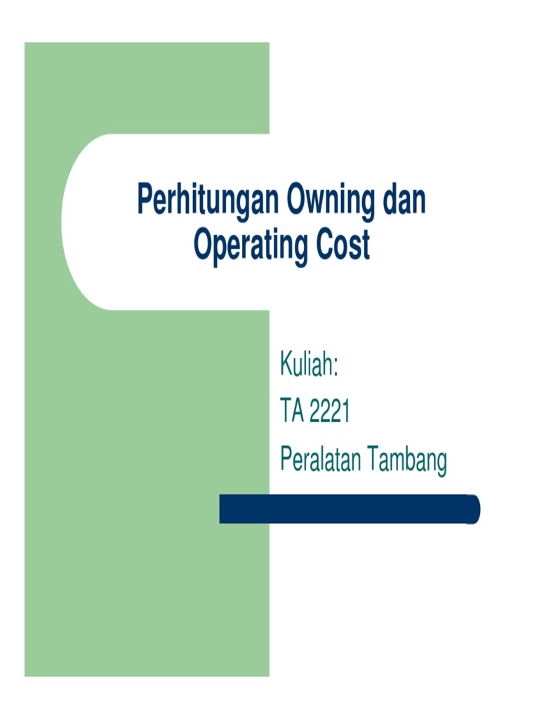 Perhitungan Biaya Penambangan Batubara | PDF