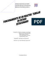 Practica #6 Funcionamiento de Un Reactor Tubular en Estado Estacionario Grupo 1 Martes