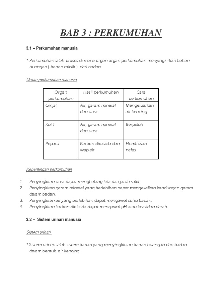 Nota Sains Tingkatan 3 Bab 3 PDF